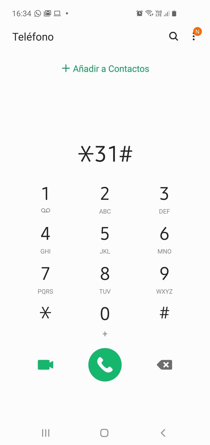 * 31 #, el código para bloquear un identificador de llamadas.