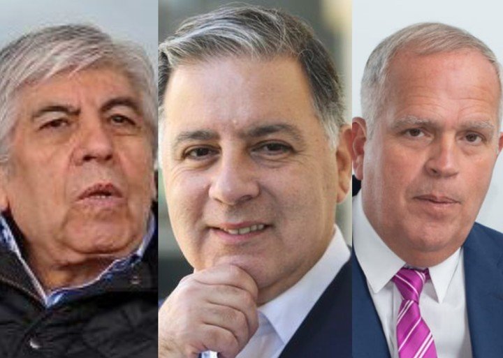Candidatos a la presidencia de Independiente: Hugo Moyano, Fabián Doman y Claudio Rudecindo.