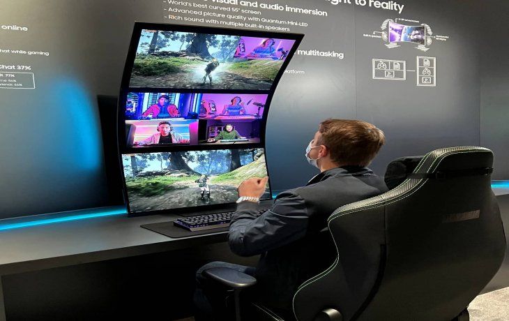 El nuevo monitor curvo de Samsung que se puede girar.