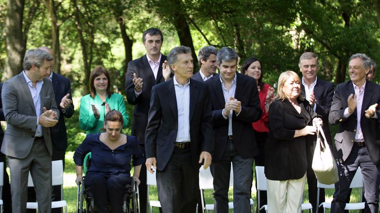 Macri con su Gabinete, en el Jardín Botánico de Palermo.  Foto: archivo