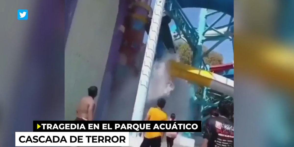 Terror en un parque acuático: se rompió un tobogán y 17 personas cayeron al vacío