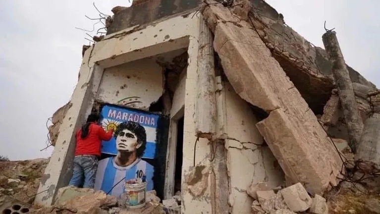 Homenaje a Diego Maradona en Siria. 