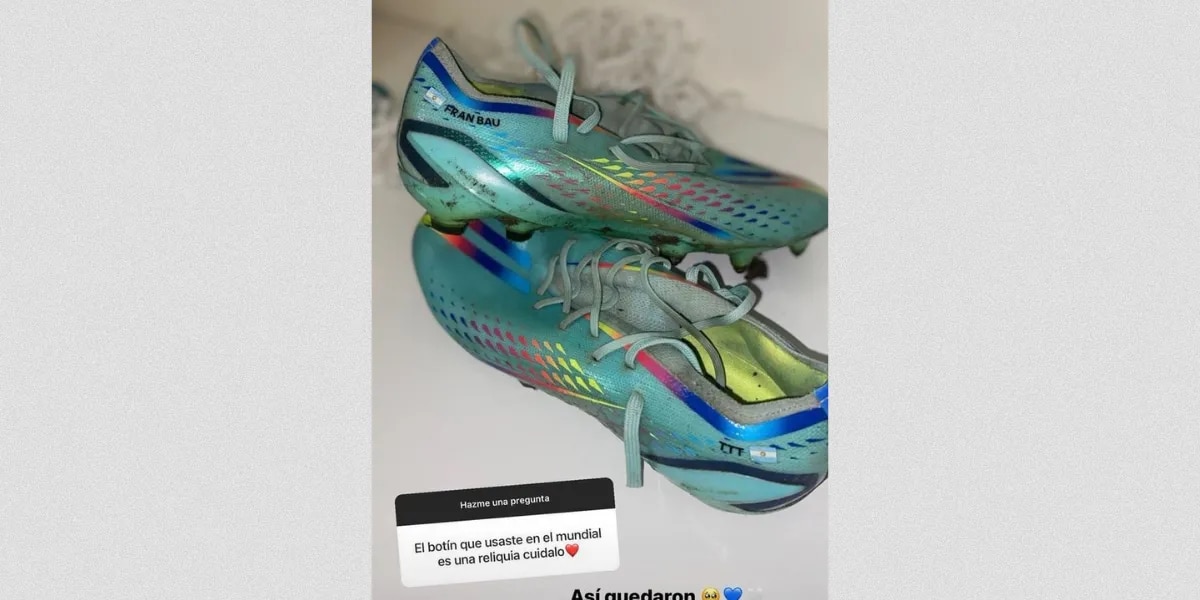 Rodrigo De Paul mostró las botas que usó en la final del Mundial de Qatar 2022 y un detalle causó polémica: 