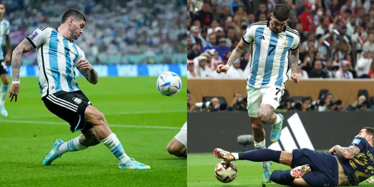 Rodrigo De Paul mostró las botas que usó en la final del Mundial de Qatar 2022 y un detalle causó polémica: 